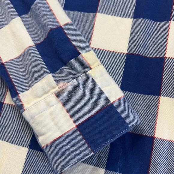 Levi’s NY Giants Plaid Button Down Flannel Shirt size medium NFL blue white - Picture 9 of 9
